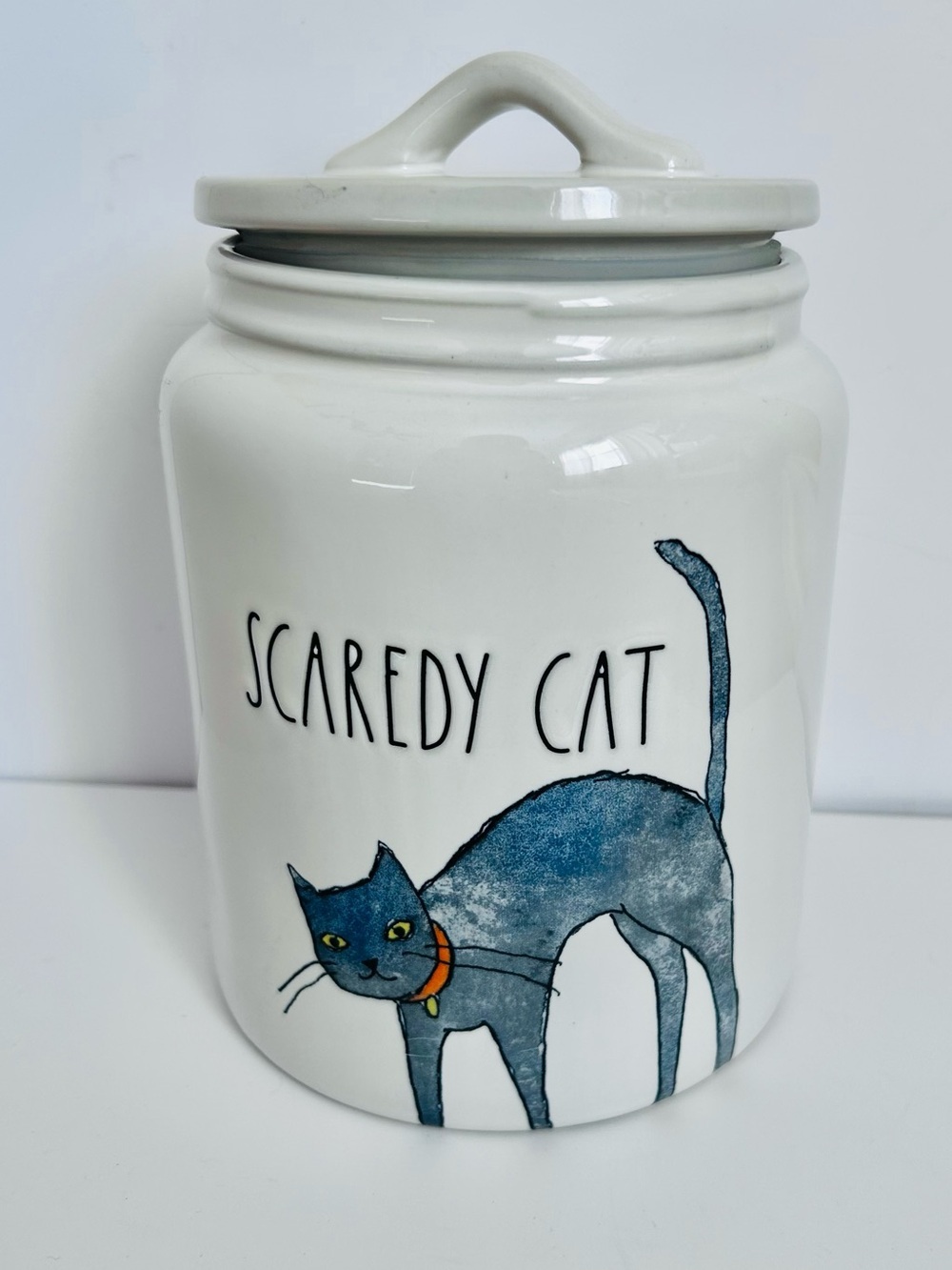 Rae Dunn Scaredy Cat Ceramic Canister